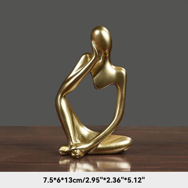 Figurine de Yoga Nordique Le Penseur, Sculptures Abstraites, Ornements de Bureau, Décoration de Mais