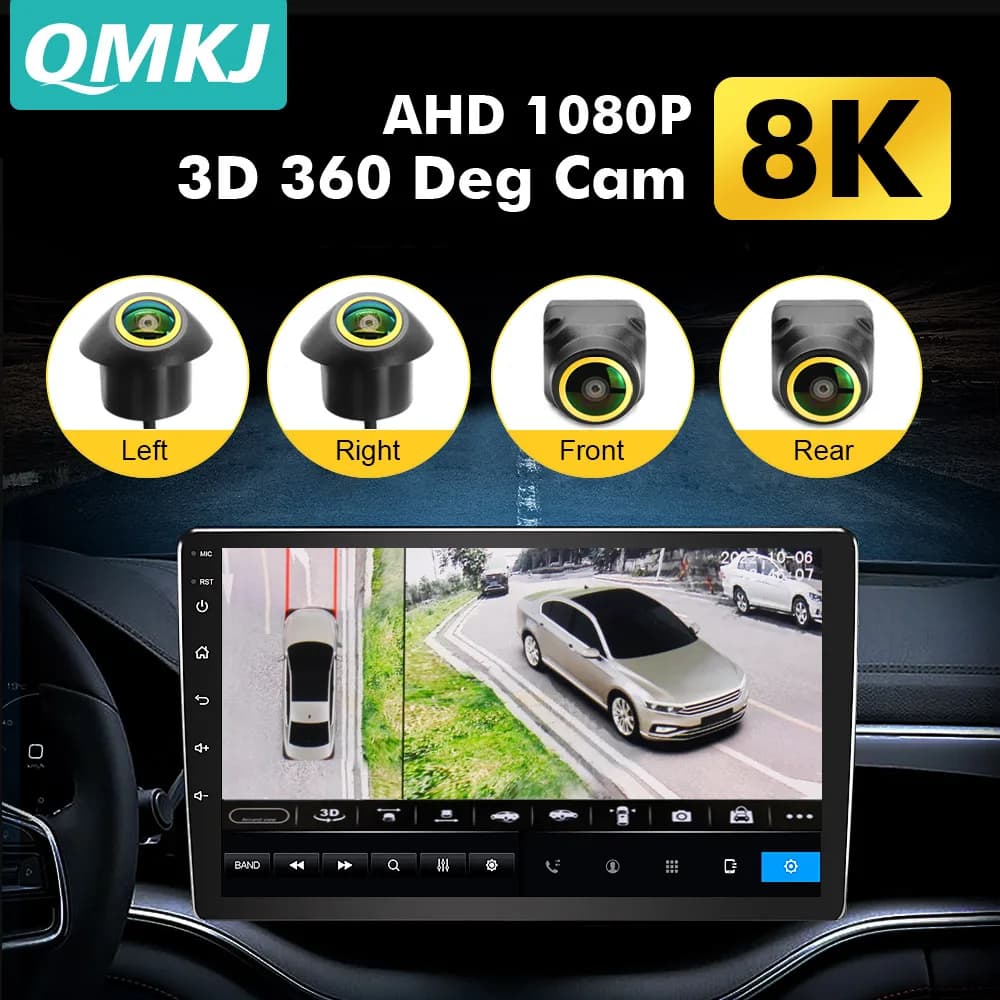 QMKJ-Système de caméra de véhicule pour lecteur Android, vue surround, droite, magasins, vue avant e