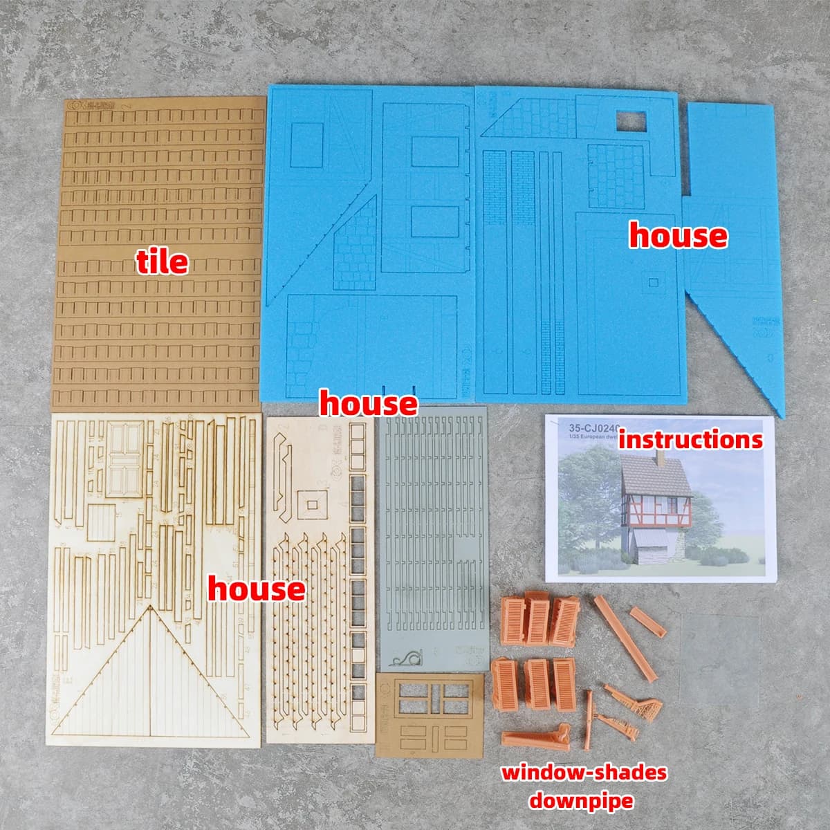 Maquette architecturale à assembler, table de sable, résidence, habitation, maison individuelle, bât