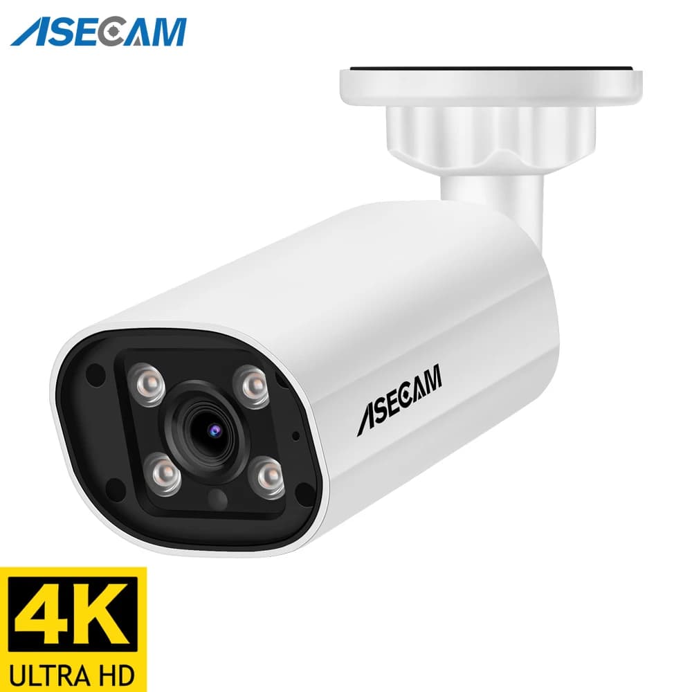 ASECAM 8MP POE caméra IP 4K 15fps extérieur Hunman détection CCTV 4MP Audio Onvif double lumière vid