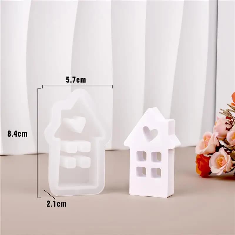 Nouveau moule en Silicone en forme de cœur pour maison, bricolage de maisons faites à la main, moule