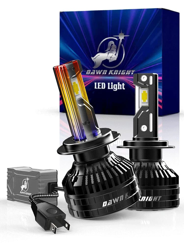 DAWN KNIGHT K9C 24V H7 H4 Lampe LED pour camion, tube en cuivre plus grand, lumières LED H1 HB3 9005