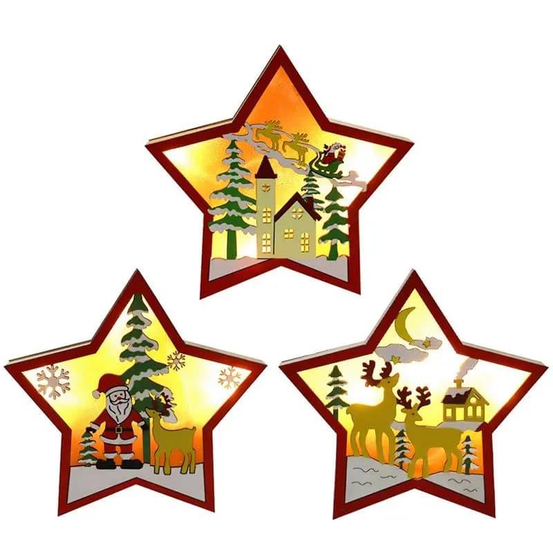 ABGI-3 pièces décoration murale lumineuse pour pépinière pour fête d'anniversaire de noël, chambre d