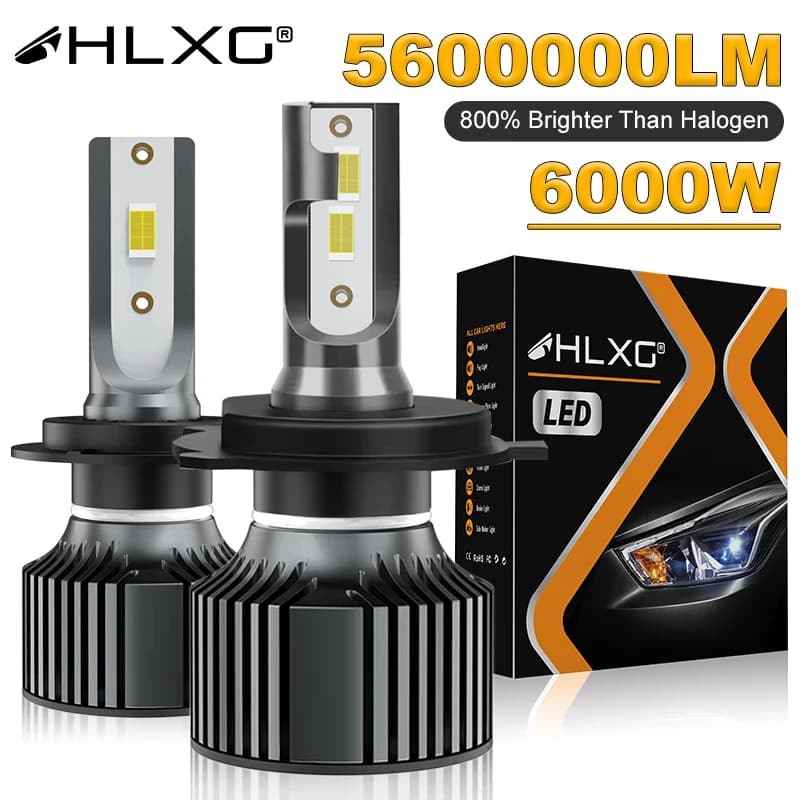 HLXG-Ampoules de voiture LED Canbus, lampe automatique, bande de cuivre, H7, H11, H1, H4, 30000LM, 3