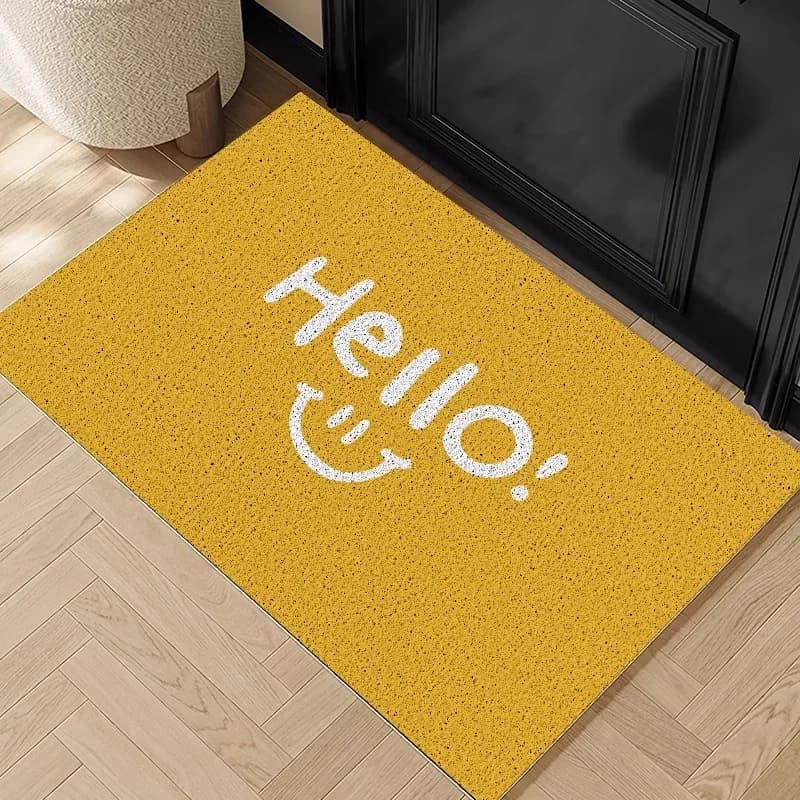 Tapis de sol pour porte d'entrée, série Hello, anneau en soie, pour porte d'entrée, coussinet de pie