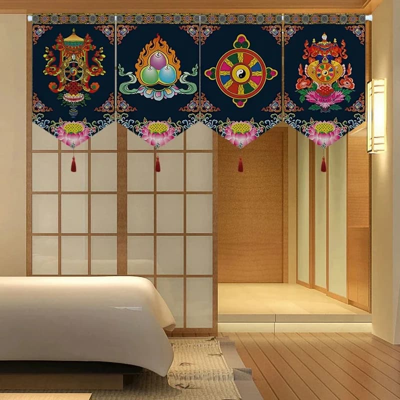 Décoration murale de style bouddhiste tibétain, 4 pièces, pour maison, hôtel, temple, autel, art déc
