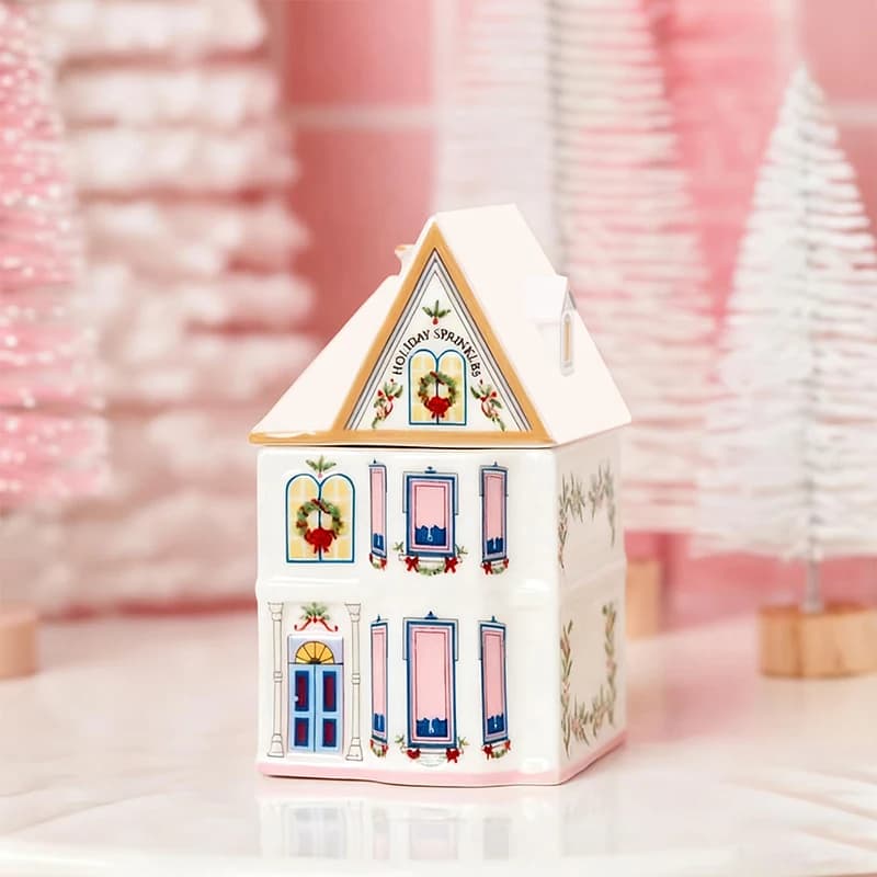 Ensemble de maisons d'épices pour village de vacances, mini maisons de pain d'épices de Noël en pots
