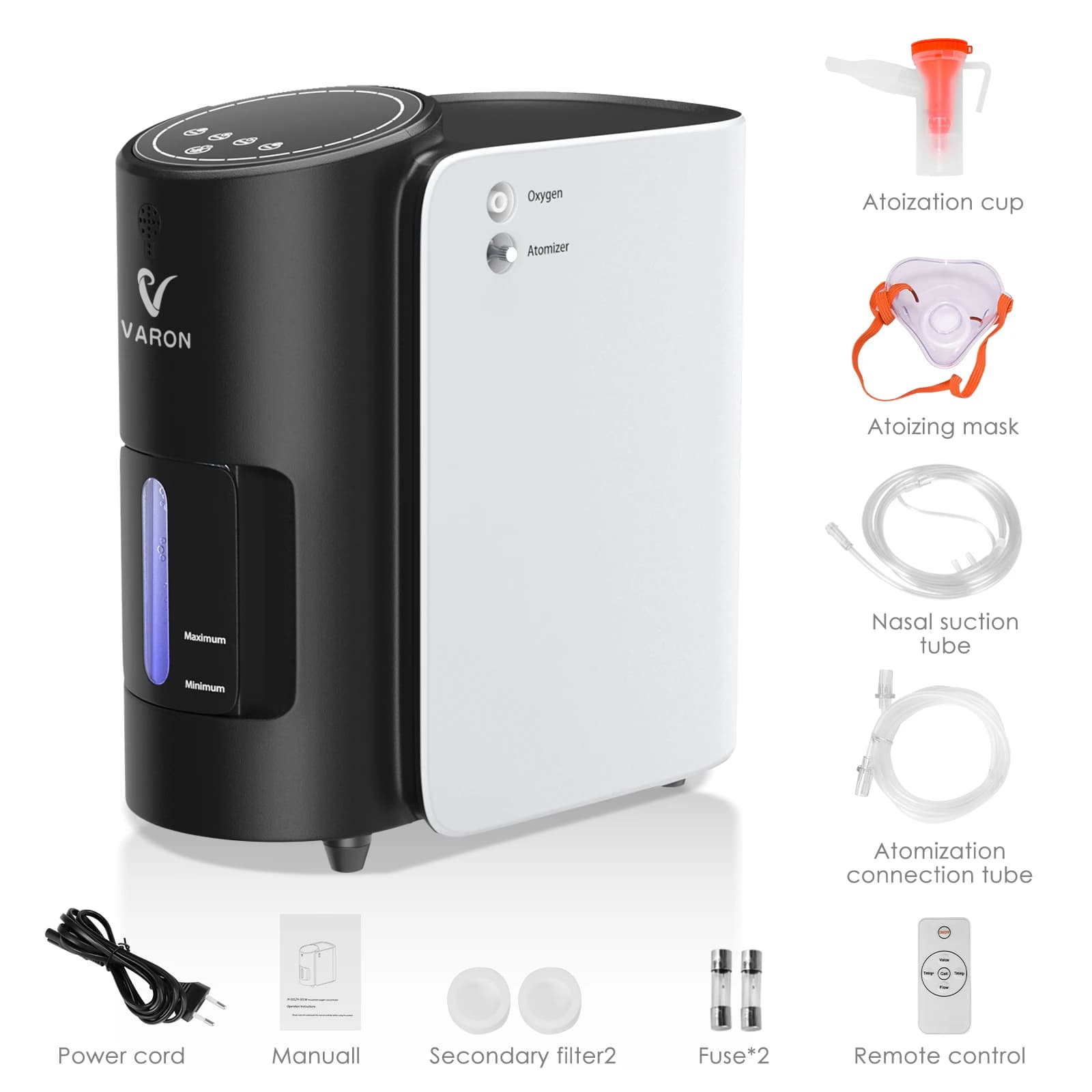 VARON-Purificateur à Usage Domestique, Petite Purificateur avec Nébuliseur, Concentrateur de 0 xy-gé