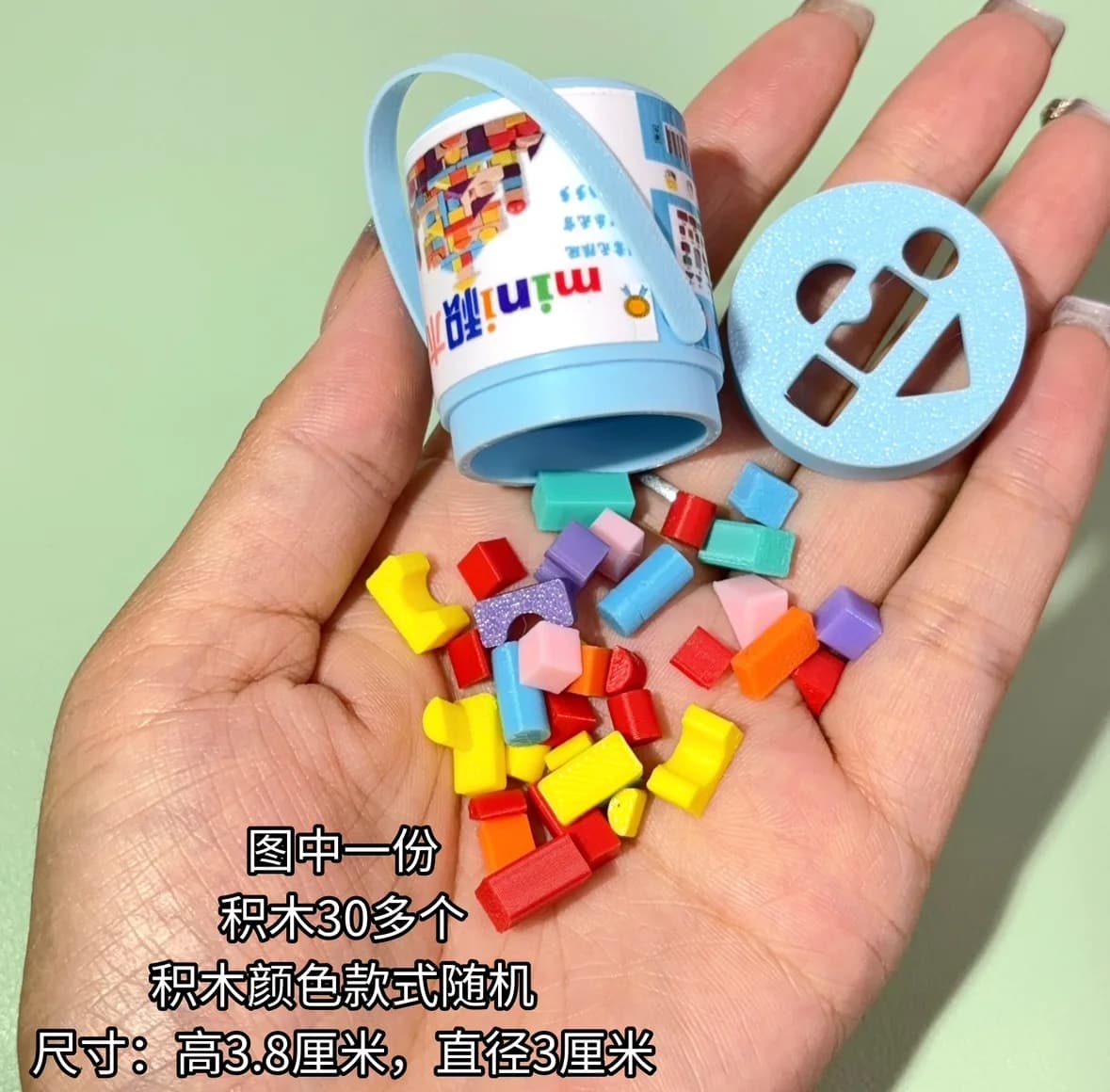 Maison de poupée Miniature couleur bonbon, Mini bloc de construction, modèle de seau pour blyth ob11