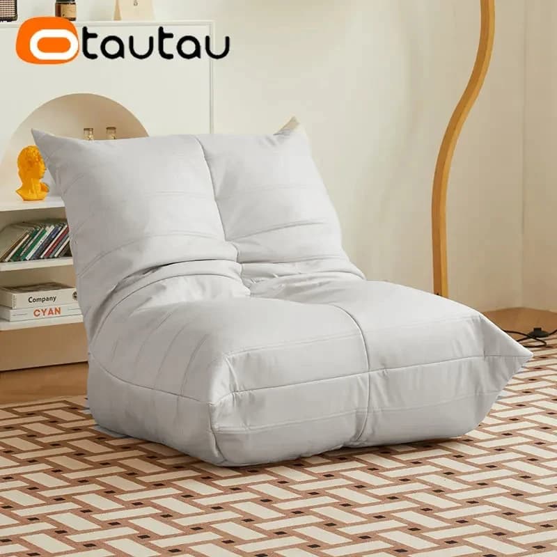 OTAUTAU – housse de Pouf en Faux cuir sans remplissage, Pouf inclinable, paresseux, canapé-lit avec