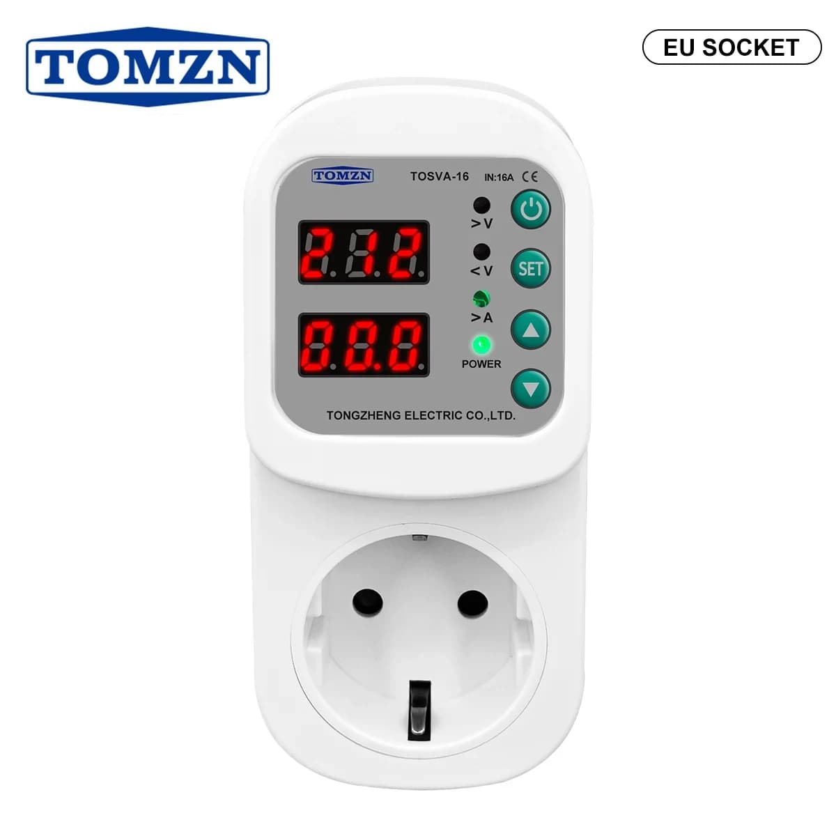 Prise de protection automatique contre les surtensions TOMZN, courant et tension réglables, 110V/220