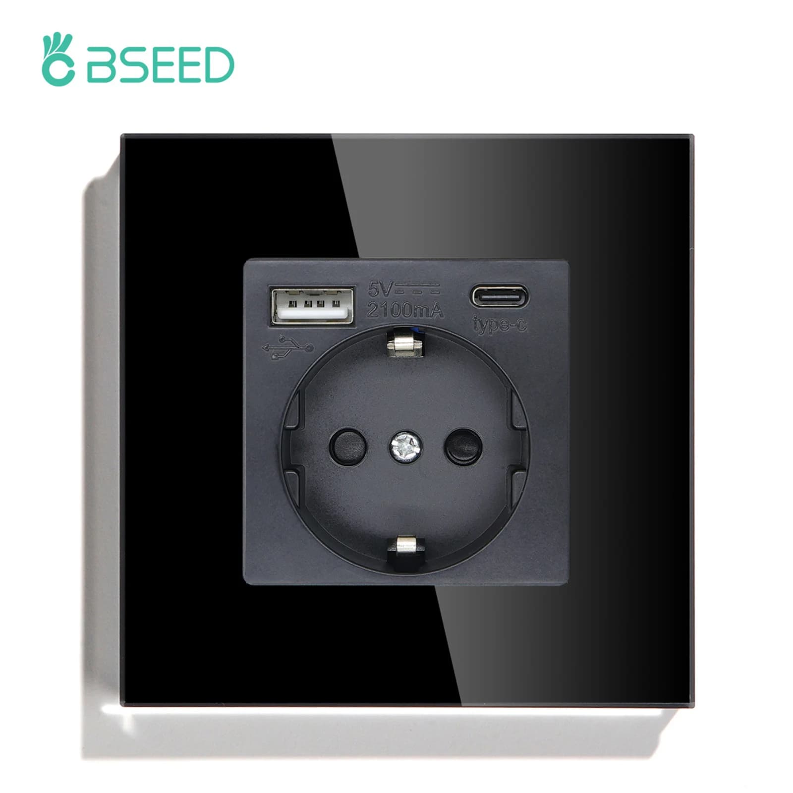 BSEED prises Standard ue prise murale simple prise Double cadre avec prises USB panneau de verre pri