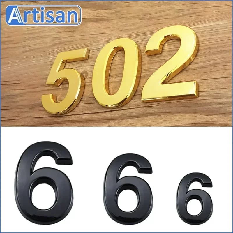 Numéros extérieurs de maison 3-12 cm, plaque d'immatriculation de porte, chiffres auto-adhésifs pour