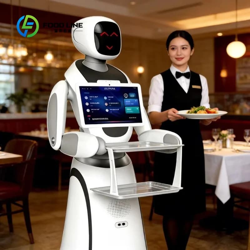 Robot de restaurant autonome personnalisé avec une seule plateau pour une livraison de nourriture et