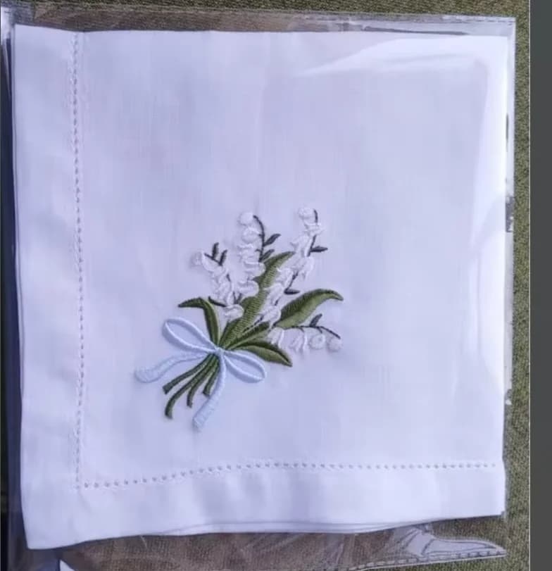 Serviette de Table en Lin de Luxe, Set de Table Amissié à la Main, Blanc, Dentelle à la Main, Vintag