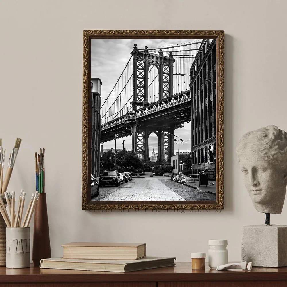 Affiche en noir et blanc du London Tower Bridge, Rome, New York, pour la maison, salon, bar, restaur