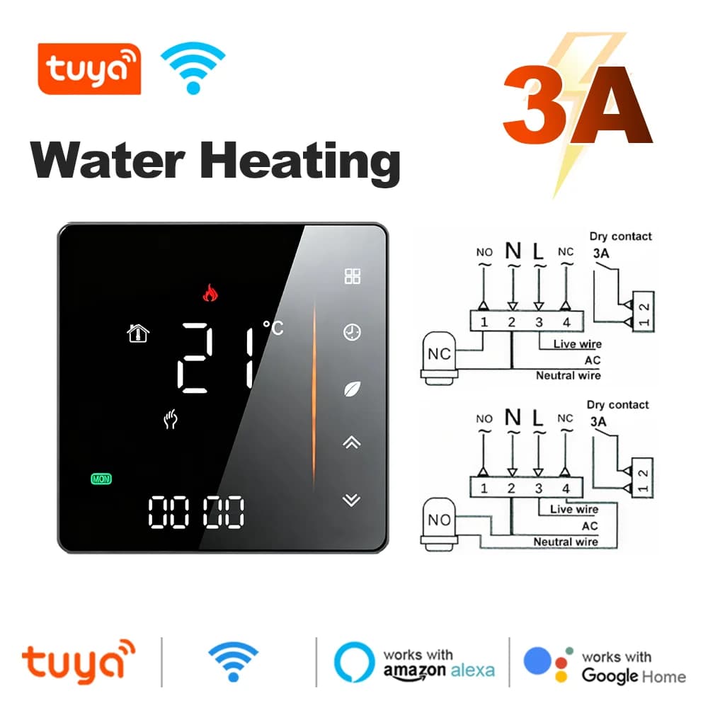 Thermostat intelligent WiFi Manhot pour chauffage au sol électrique, chaudière à gaz, contrôle de la