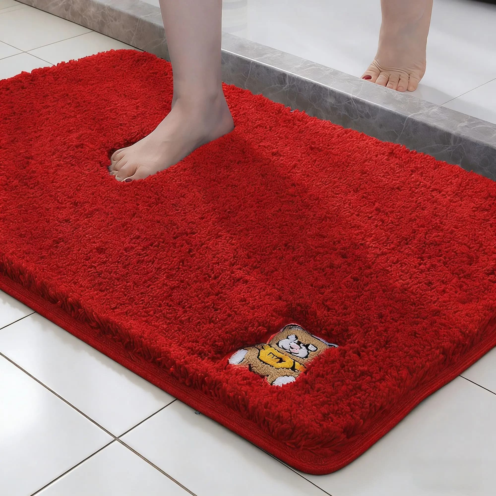 Coussinet de pied absorbant et antidérapant pour salle de bain, Style Simple, couleur Pure, décor de