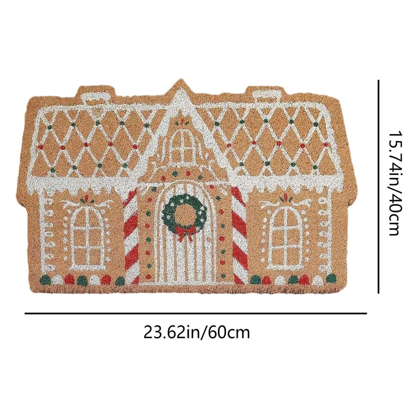Tapis de porte d'entrée de noël, paillasson de maison en pain d'épice, tapis de bienvenue pour la dé