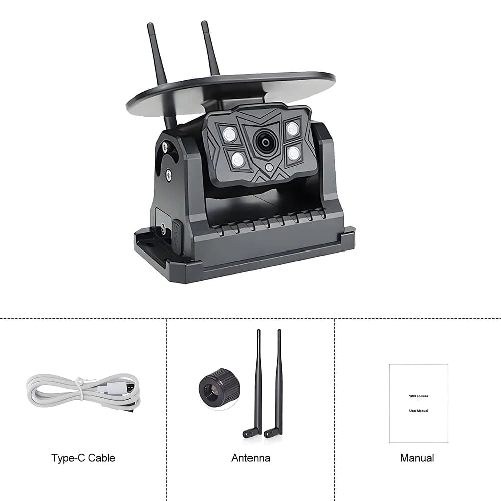 Caméra WiFi sans fil 1080P, énergie solaire, caméra de recul magnétique pour iPhone Android BSD Ai,