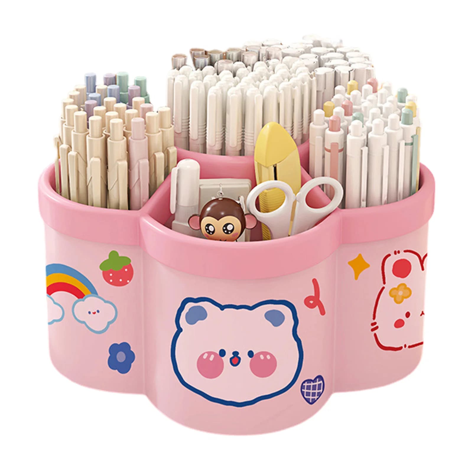 Porte-stylo rotatif de grande capacité, organisateurs de bureau, boîte de rangement pour stylos, bro