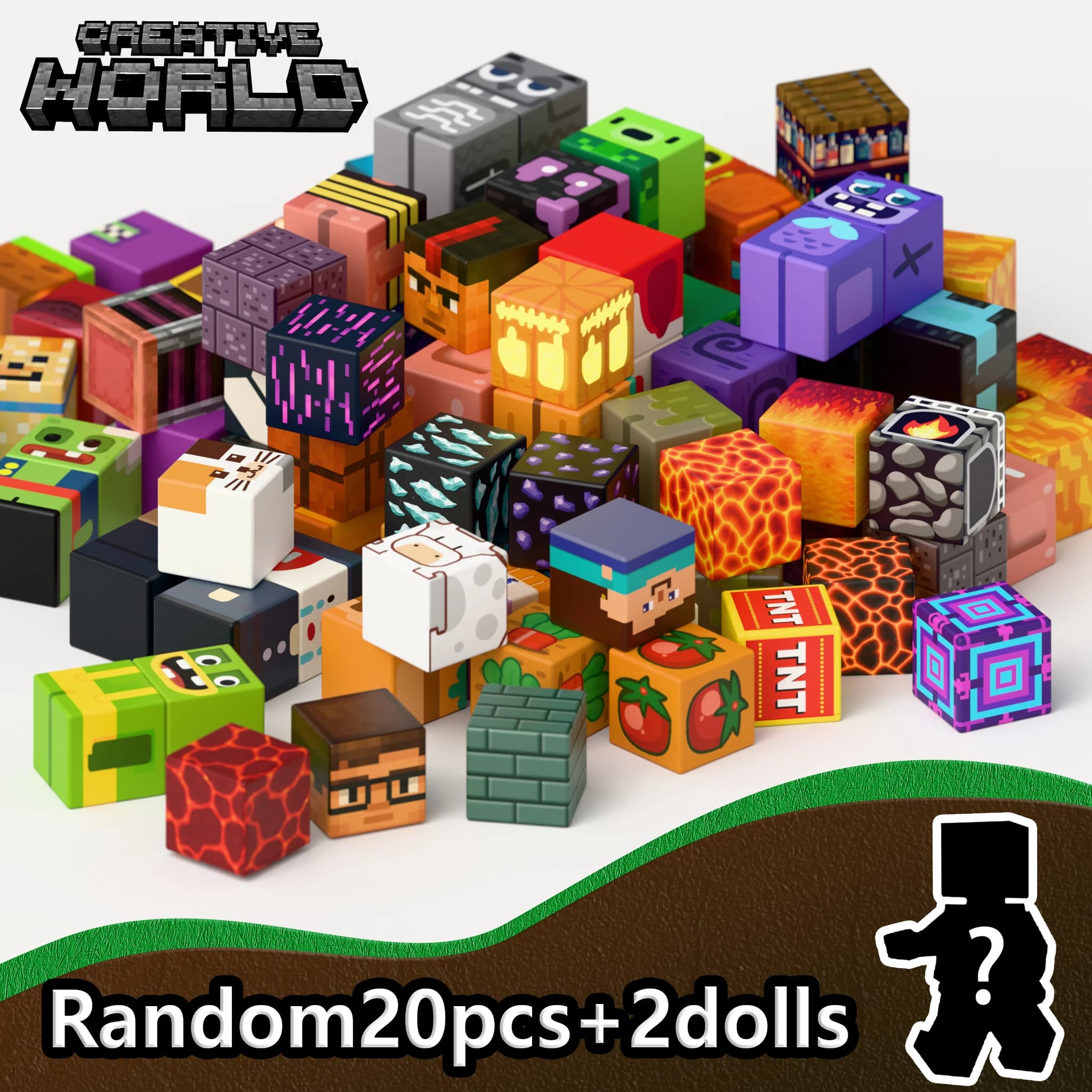 Blocs de construction magnétiques Mine World, briques de construction magnétiques, cube, jouet éduca