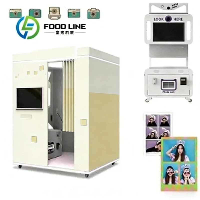 Photomaton japonais à double caméra, coque autoportante, kits de photographie DSLR, télécommande int