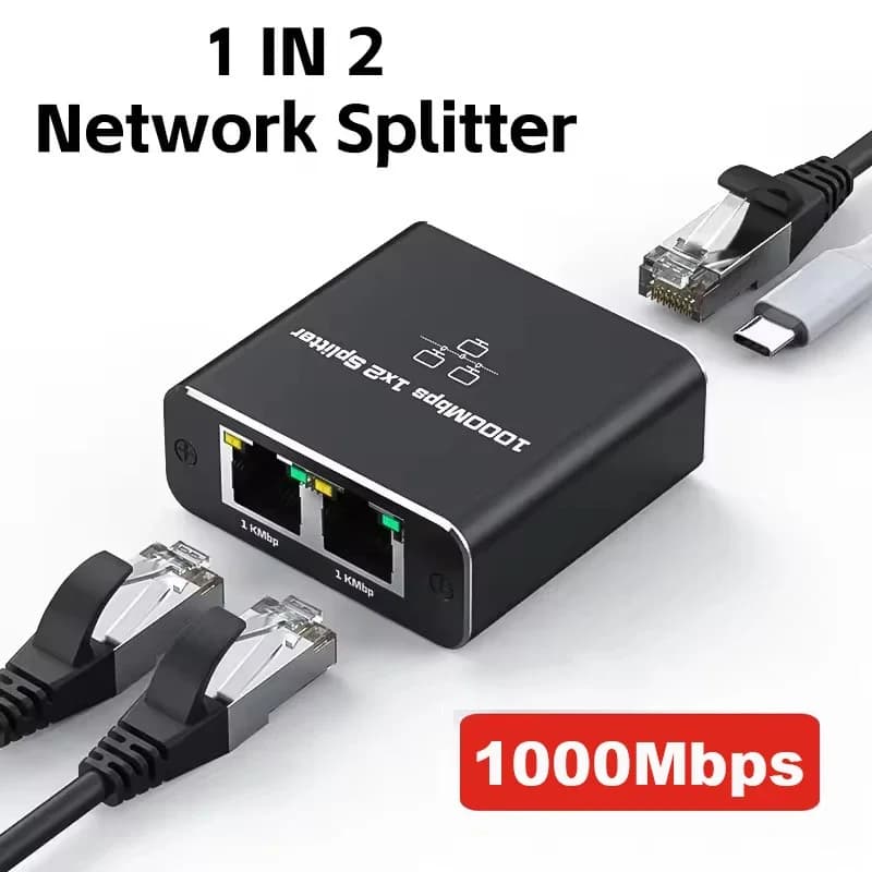Répartiteur RJ45 Gigabit 1000Mbps, adaptateur Ethernet 1 à 2 4, connecteur Lan, coupleur de commutat
