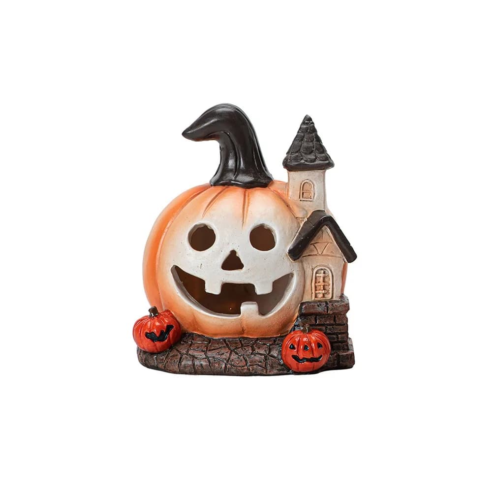 Maison de citrouille d'halloween en résine, nouveauté, Figurine de citrouille Unique faite à la main