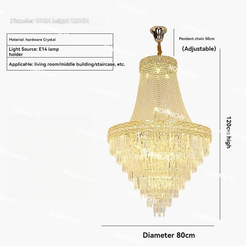 Lustre de luxe léger pour villa, bâtiment duplex ajouré, grand hall, escalier en colimaçon, salon po