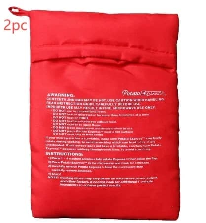 Fournitures de cuisine sac de pommes de terre micro-ondes sac de pommes de terre cuite pochette roug
