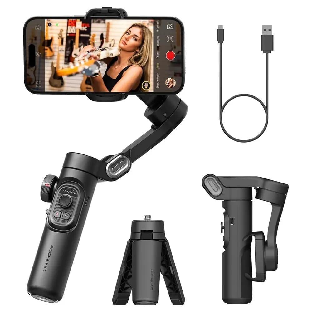 AOCHUAN-Stabilisateur de cardan à 3 axes, SmartRecruitment pour Smartphone, iPhone Android, AI, Suiv