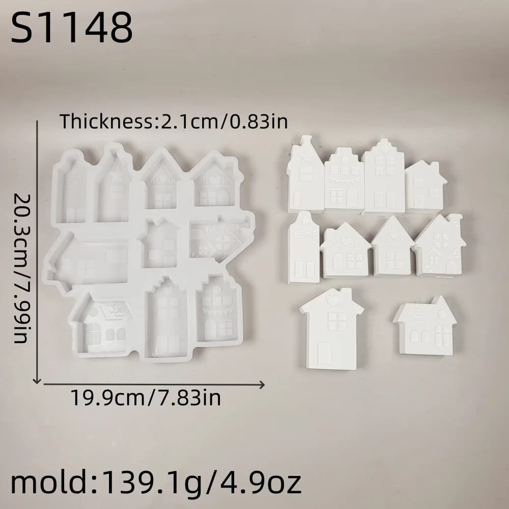 Moule en Silicone pour bricolage, Combo de maison, ornement, décoration, moules en plâtre de ciment