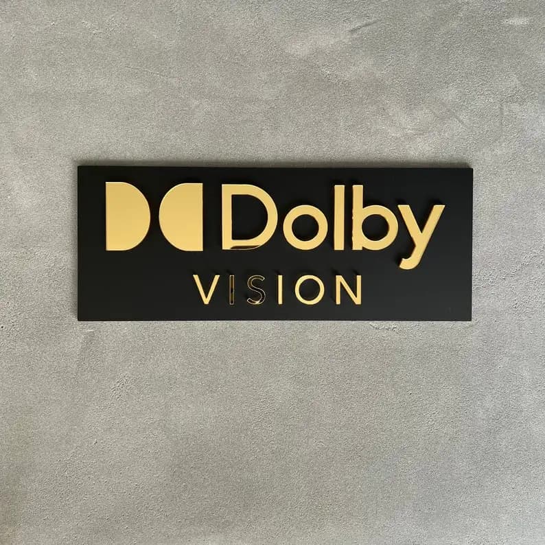 HOME CINEMA Enseignes de cinéma à domicile Effet Miroir Doré 3D pour Salle de Cinéma 4K Ultra HD THX
