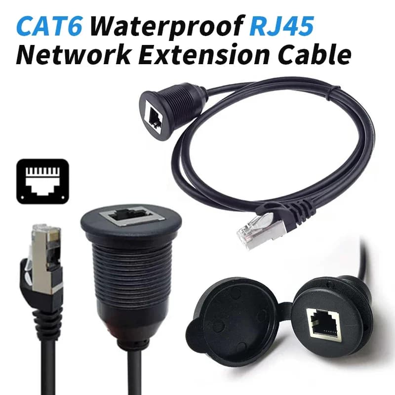 Câble de prise RJ45 CAT6 pour châssis de contrôle industriel, panneau étanche à 6 têtes, câble d'ext