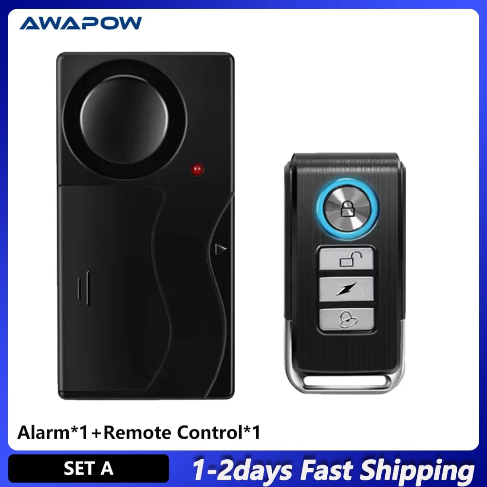 Awapow alarme de Vibration sans fil alarme antivol de porte et fenêtre de maison avec télécommande 1