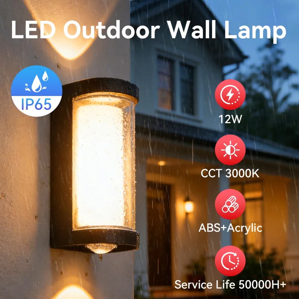 LED applique murale extérieure IP65 étanche porche lumière 25W économie d'énergie lumière intérieure