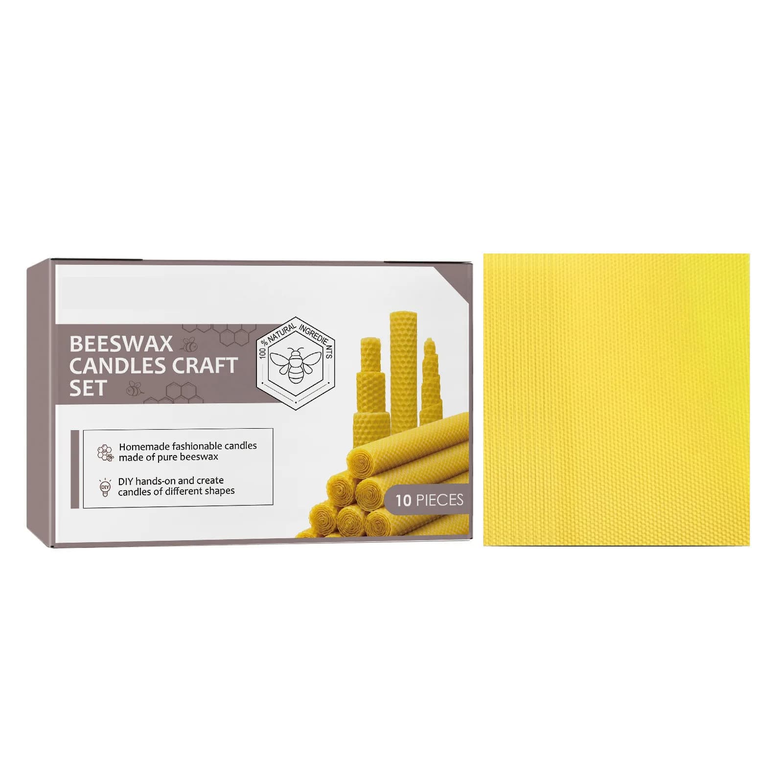Feuilles de cire d'abeille, 10/20/30 pièces, fabrication de bougies, Kits artisanaux de bricolage, f