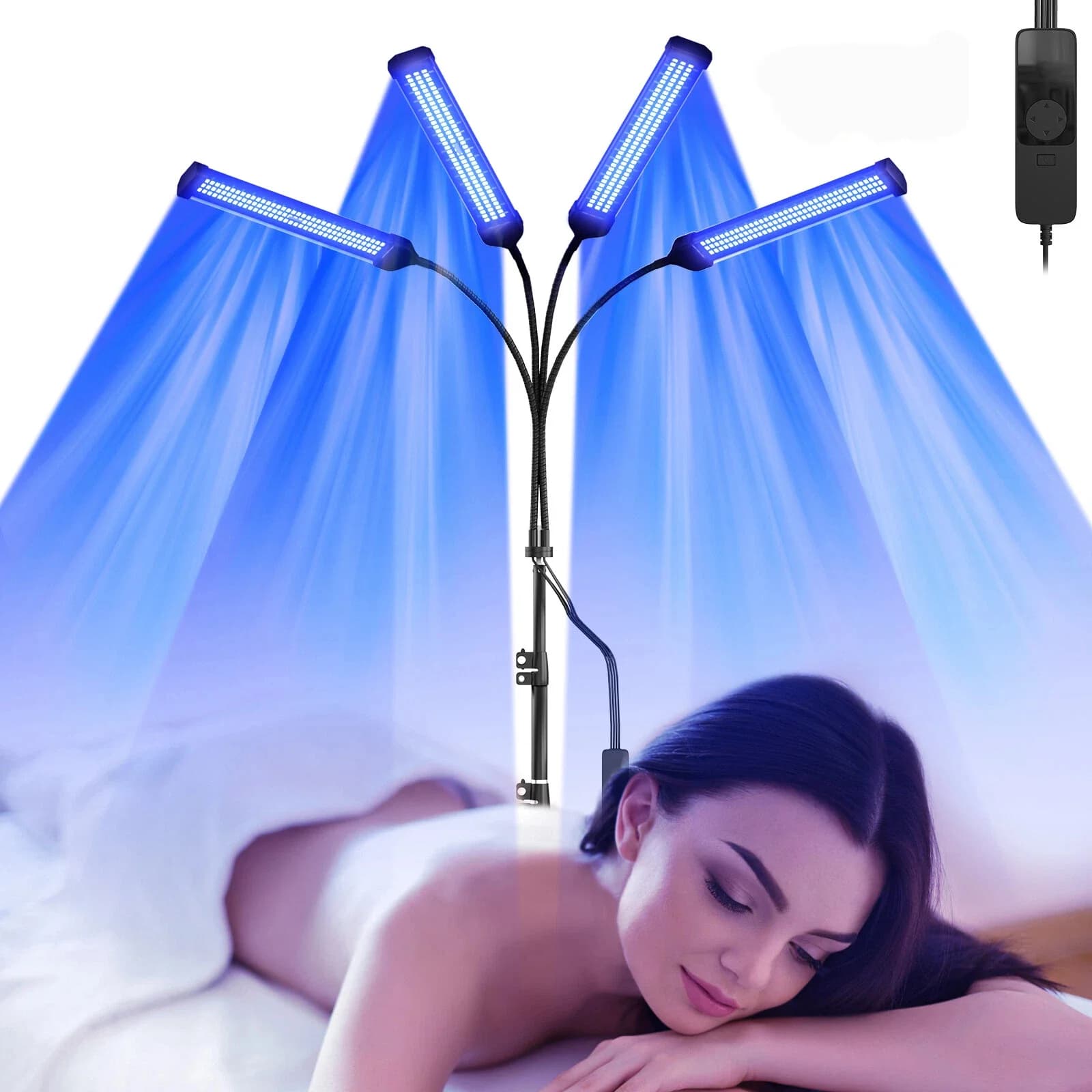 Lampe de bronzage UV pour le visage et le corps – Thérapie par la lumière à la vitamine D avec lunet