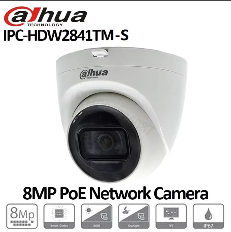 Caméra IP Dahua originale 8MP WizSense IPC-HDW2841TM-S, micro intégré, IR IP67, caméra oculaire Star