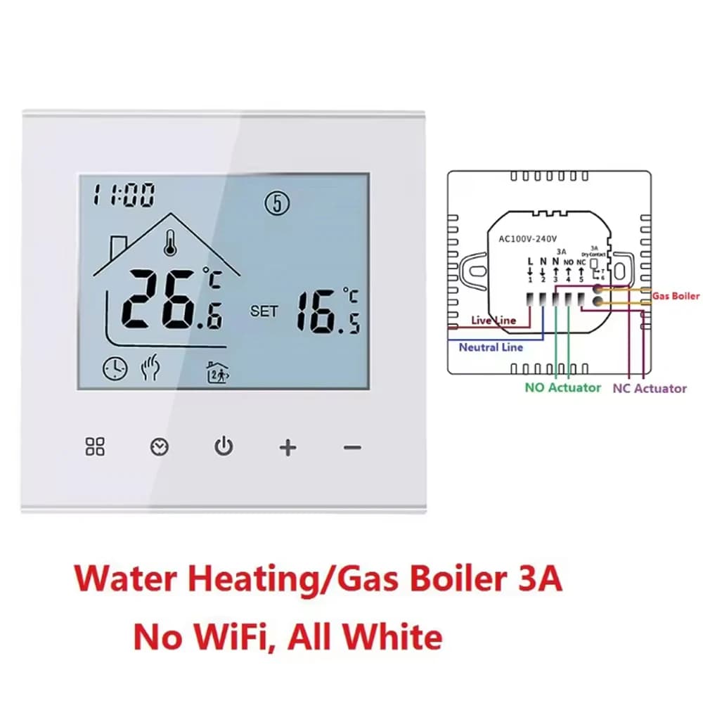 Thermostat, 1 thermostat de chauffage au sol M4A, Tuya WiFi/NO WiFi 3A 16A, chaudière électrique/gaz