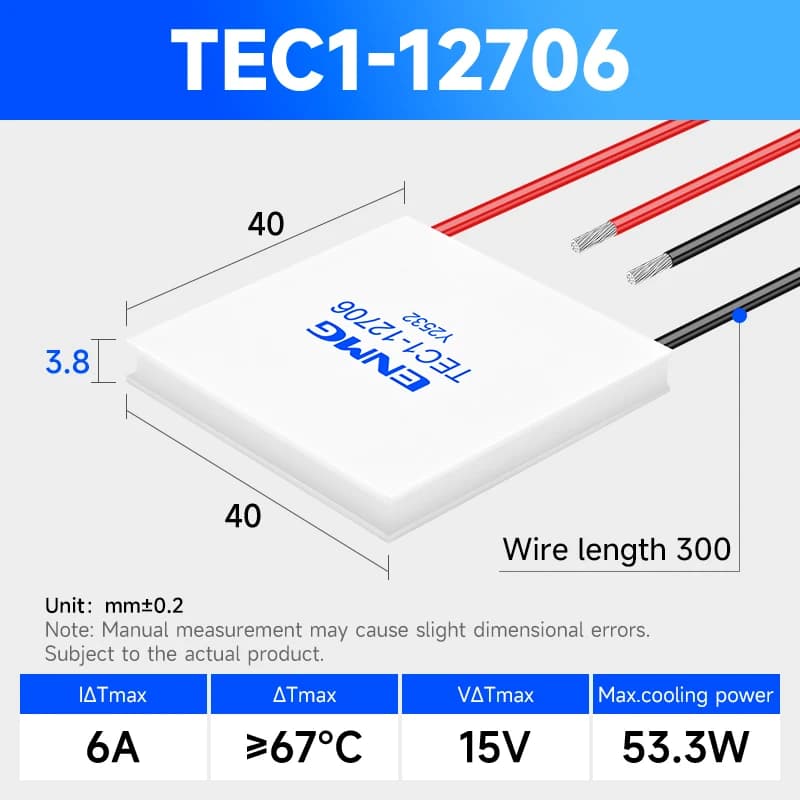 Module de refroidissement thermoélectrique ENMG TEC1-12706 / TEC1-24106 - Refroidisseur Peltier 12V/