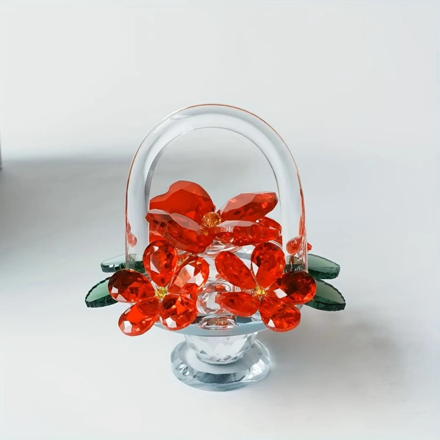 Ornement de panier à fleurs en cristal - Décoration élégante pour la maison, pour table basse, commo