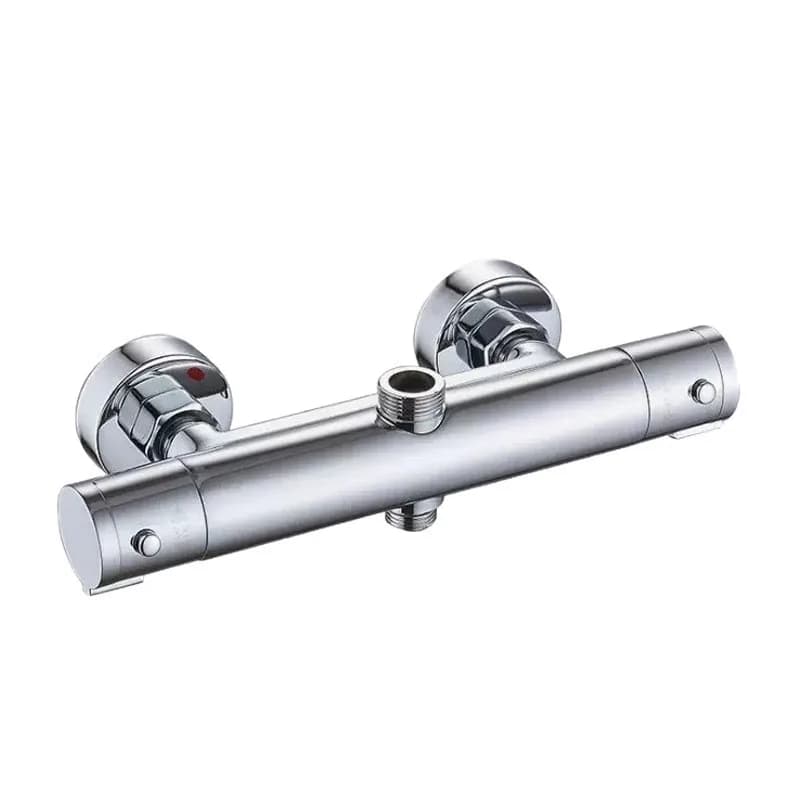 Robinet de douche thermostatique chromé pour baignoire, mitigeur thermostatique à double poignée, ro