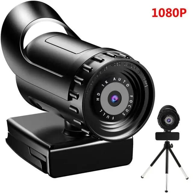 Autofocus-Webcam rotative avec trépied pour vidéoconférence en direct, caméra d'ordinateur, réseau H