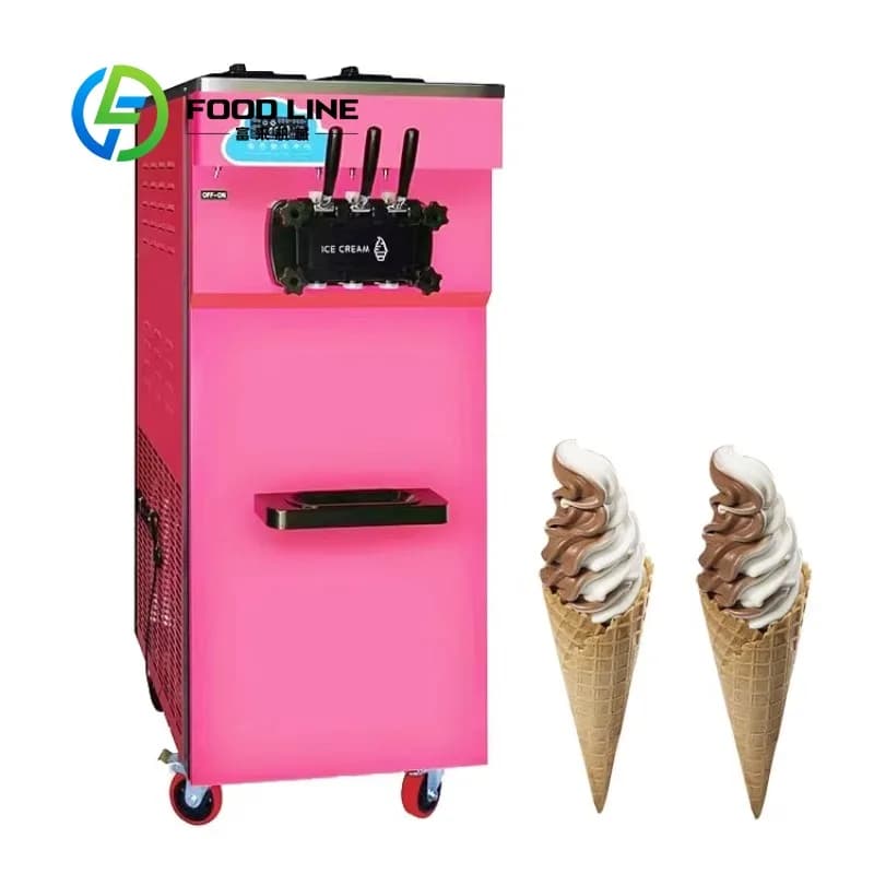 Machine à crème glacée molle personnalisée à trois saveurs, équipement de fabrication de crème glacé