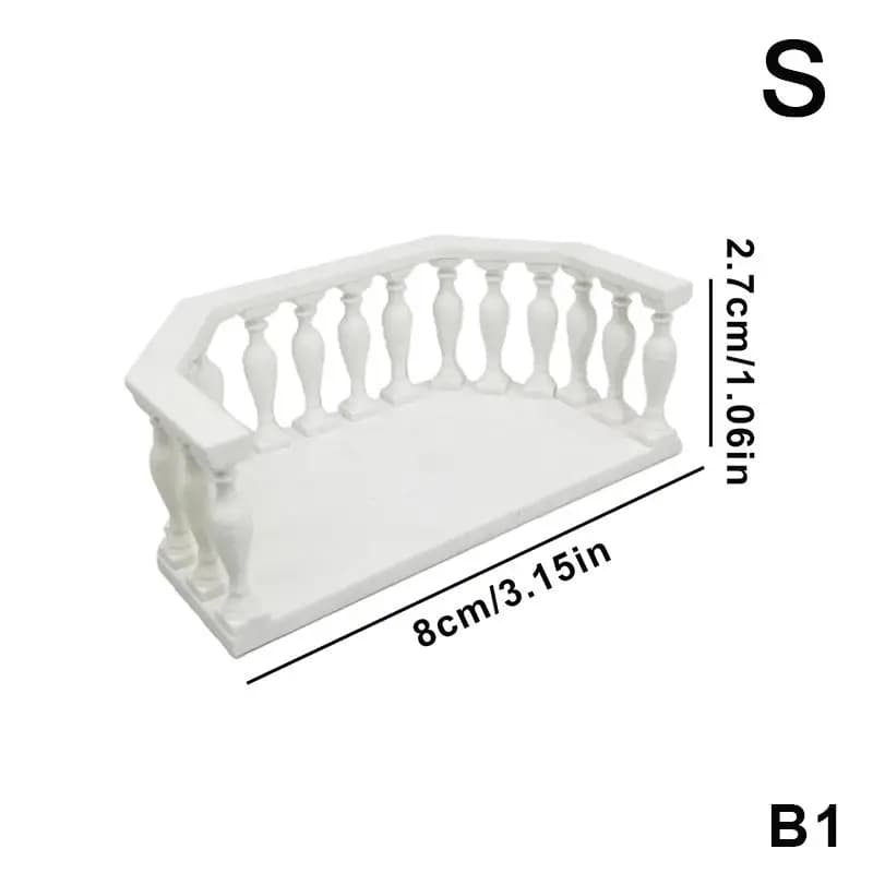 【Y1】Balcon miniature pour maison de poupée avec balustrade, balcon européen adapté aux collectionneu
