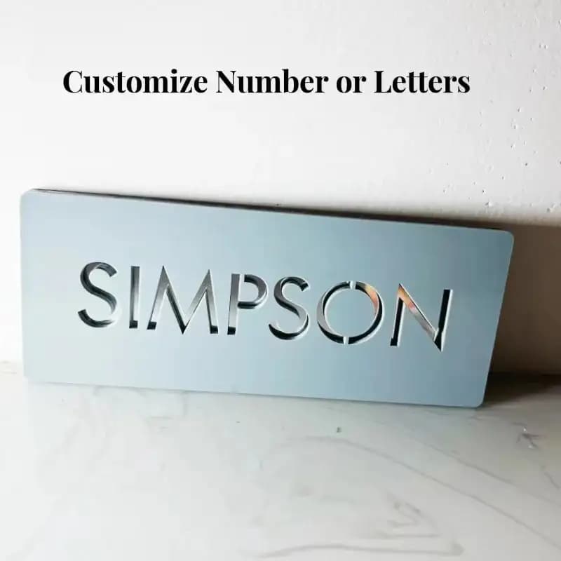 Plaque de numéro de maison en acrylique gris noir, personnalisée, personnalisée, pour intérieur et e