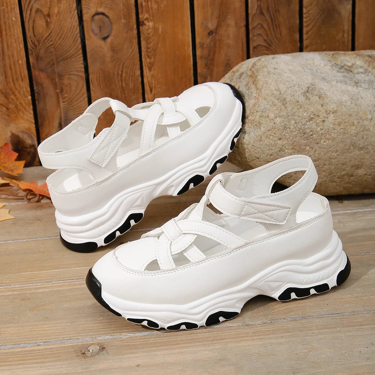 Sandales orthopédiques confortables pour femmes, baskets décontractées à plateforme épaisse, à bout