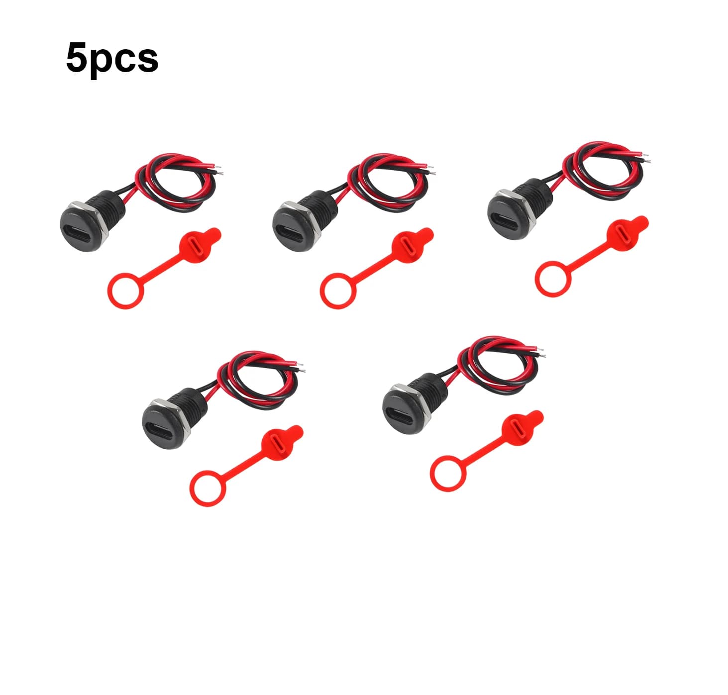 Prise de charge à 2 broches, adaptateur de connecteur à montage femelle, Port USB type-c, prise d'in
